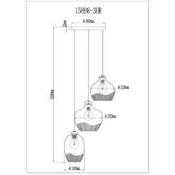 Hanglamp Jessica, Ø 45 cm, kleurrijk, 3-lamps, glas