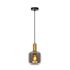Hanglamp Joanet, Ø 16 cm, 1-lamp, glas, zwart