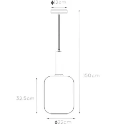 Hanglamp Joanet met rookglas, 1-lamp