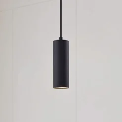 Hanglamp Joffrey, Ø 6 cm, zwart, metaal, GU10