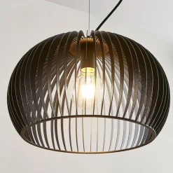 Hanglamp Jusra van zwart metaal, 1-lamp.