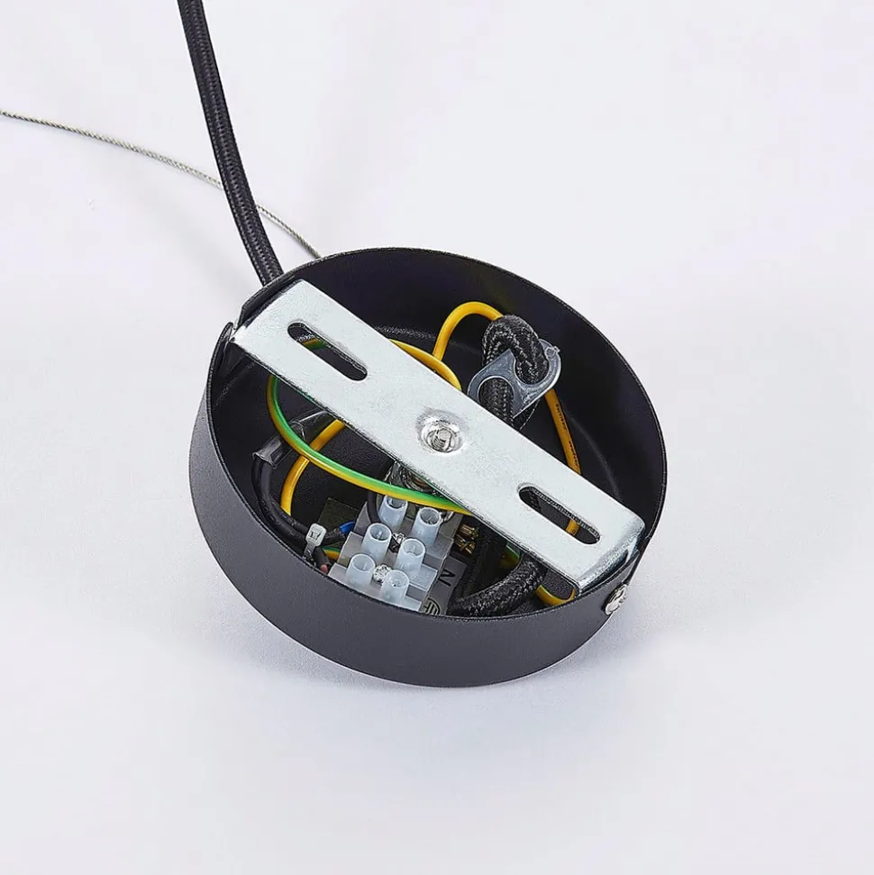 Hanglamp Jusra van zwart metaal, 1-lamp.