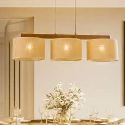 Hanglamp Juta, 3-lamps, balk