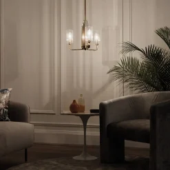 Hanglamp Kimrose, 3-lamp, messing