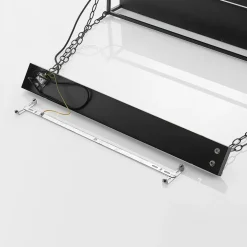 Hanglamp Kirista, 5-lamps, zwart, hout, 100 cm