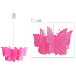 Hanglamp Kizi in pink met vlinders