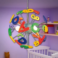 Hanglamp Kizi met bonte letters