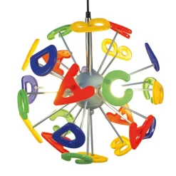 Hanglamp Kizi met bonte letters