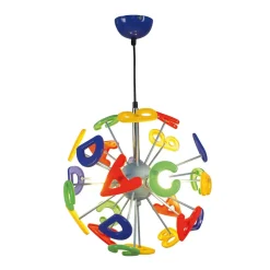 Hanglamp Kizi met bonte letters