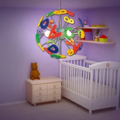 Hanglamp Kizi met bonte letters