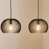 Hanglamp Larus van zwart staal, 2-lamps