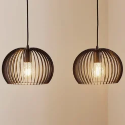 Hanglamp Larus van zwart staal, 2-lamps