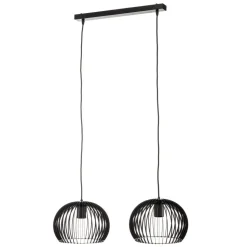 Hanglamp Larus van zwart staal, 2-lamps
