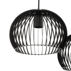 Hanglamp Larus van zwart staal, 2-lamps