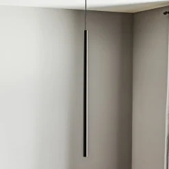 Hanglamp Las, 1-lamp, zwart, kap 75cm