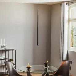 Hanglamp Las, 1-lamp, zwart, kap 75cm