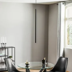 Hanglamp Las, 1-lamp, zwart, kap 75cm