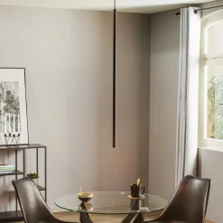 Hanglamp Las 1-lamp, zwart, kap 100cm