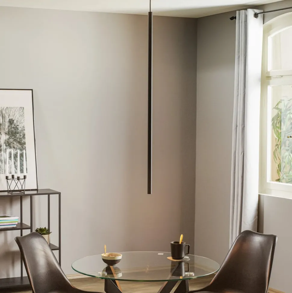 Hanglamp Las 1-lamp, zwart, kap 100cm