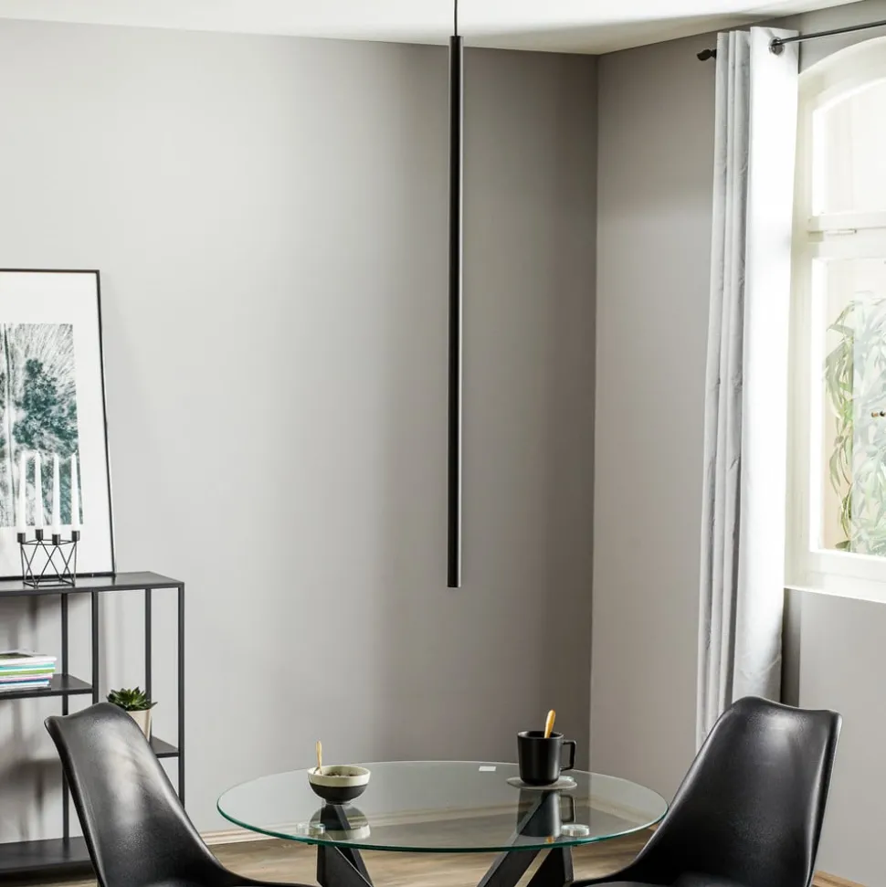 Hanglamp Las 1-lamp, zwart, kap 100cm