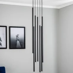 Hanglamp Laser, 7-lamps, zwart