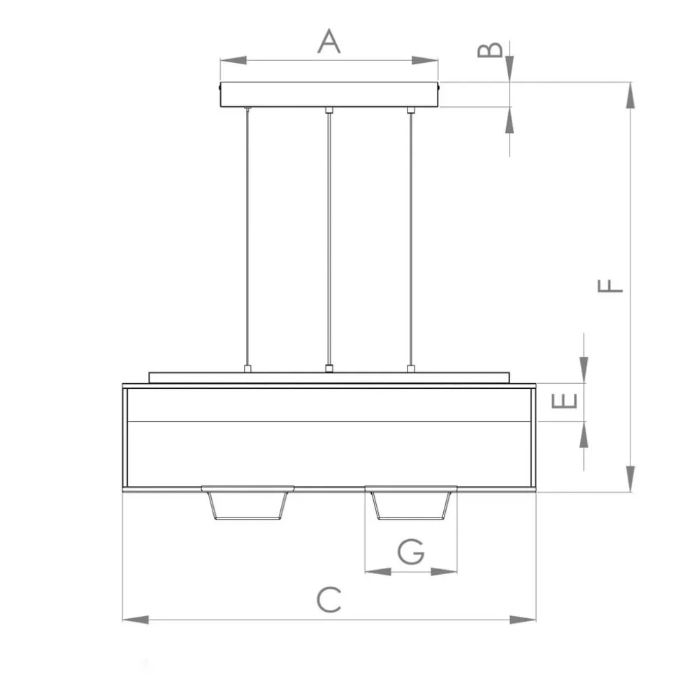 Hanglamp Libertad 1, lengte 76 cm, zwart/hout, 3-lamps.