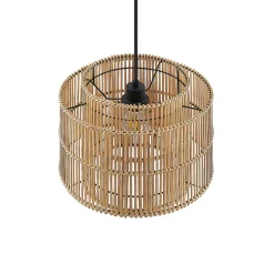 Hanglamp Lindby Bridga, Ø 35 cm, zwart, bamboe
