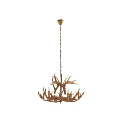 Hanglamp Lindby Fibi, bruin, gewei, 6-lamps E14