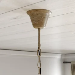 Hanglamp Lindby Fibi, bruin, gewei, 6-lamps E14