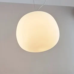 Hanglamp Lindby Ginevra, Ø 38 cm, wit, glas, E27