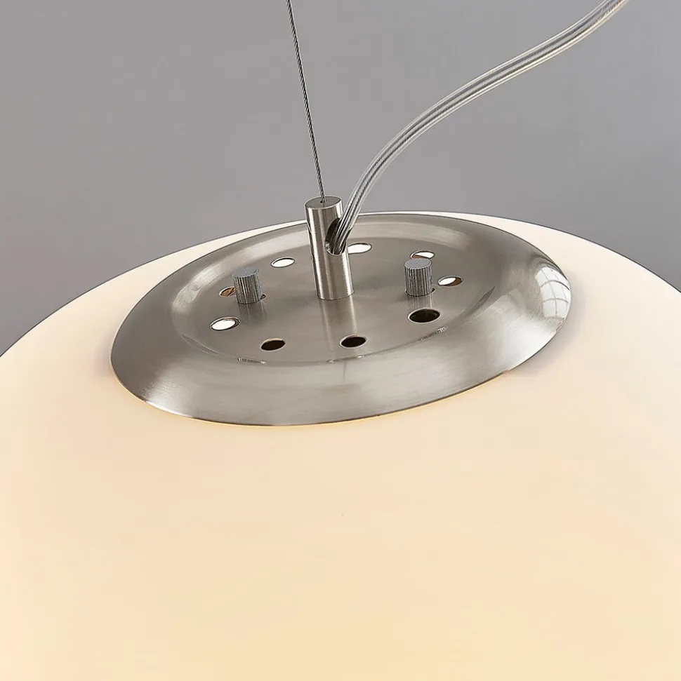 Hanglamp Lindby Ginevra, Ø 38 cm, wit, glas, E27