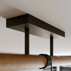 Hanglamp Lindby Holgar, grijs, 3-lamps, hout, metaal, E27