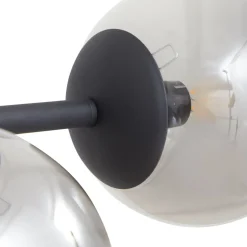 Hanglamp Lindby Isamer, rookgrijs, 130 cm, bol