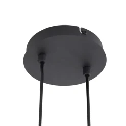 Hanglamp Lindby Isamer, rookgrijs, 130 cm, bol