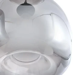 Hanglamp Lindby Marla, rond, glas, rookgrijs, 50 cm