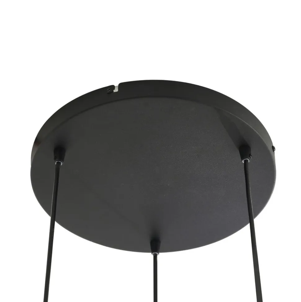 Hanglamp Lindby Marla, rond, glas, rookgrijs, 50 cm