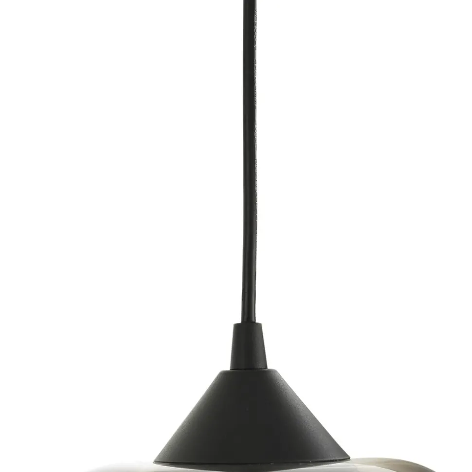 Hanglamp Lindby Marla, rond, glas, rookgrijs, 50 cm