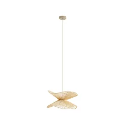 Hanglamp Lindby Valdorin, beige, papier, Ø 40 cm, E27