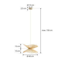 Hanglamp Lindby Valdorin, beige, papier, Ø 40 cm, E27