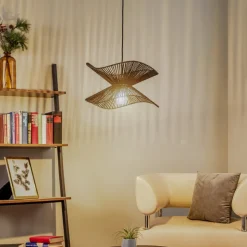 Hanglamp Lindby Valdorin, zwart, papier, Ø 40 cm, E27