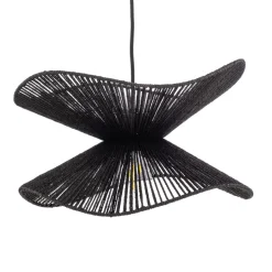 Hanglamp Lindby Valdorin, zwart, papier, Ø 40 cm, E27