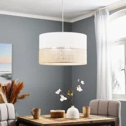 Hanglamp Linobianco met jute
