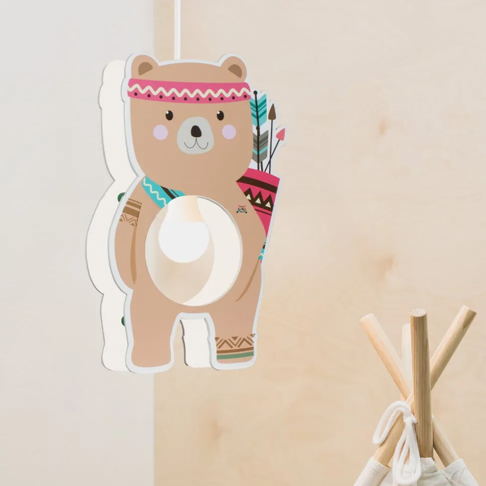 Hanglamp Little Indians, beer Bjørn, bruin