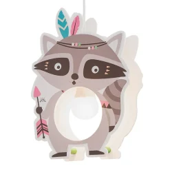 Hanglamp Little Indians, wasbeer Oskar, grijs