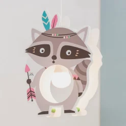 Hanglamp Little Indians, wasbeer Oskar, grijs