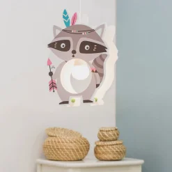 Hanglamp Little Indians, wasbeer Oskar, grijs