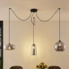 Hanglamp Lucande Zyli, 3-lamps, rookgrijs, glas