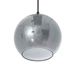 Hanglamp Lucande Zyli, 3-lamps, rookgrijs, glas