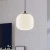 Hanglamp Mantunalle, Ø 20 cm, zwart/wit, glas