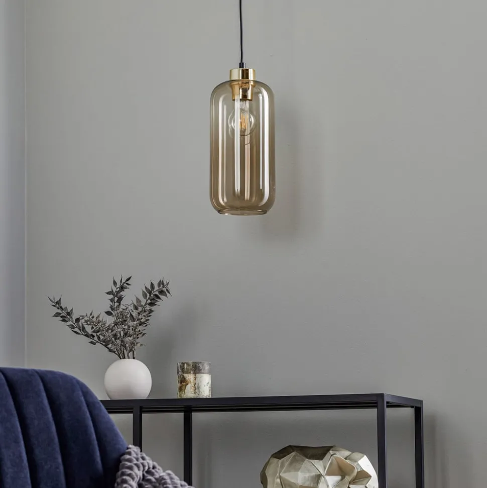 Hanglamp Marco Green, 1-lamp, bruin